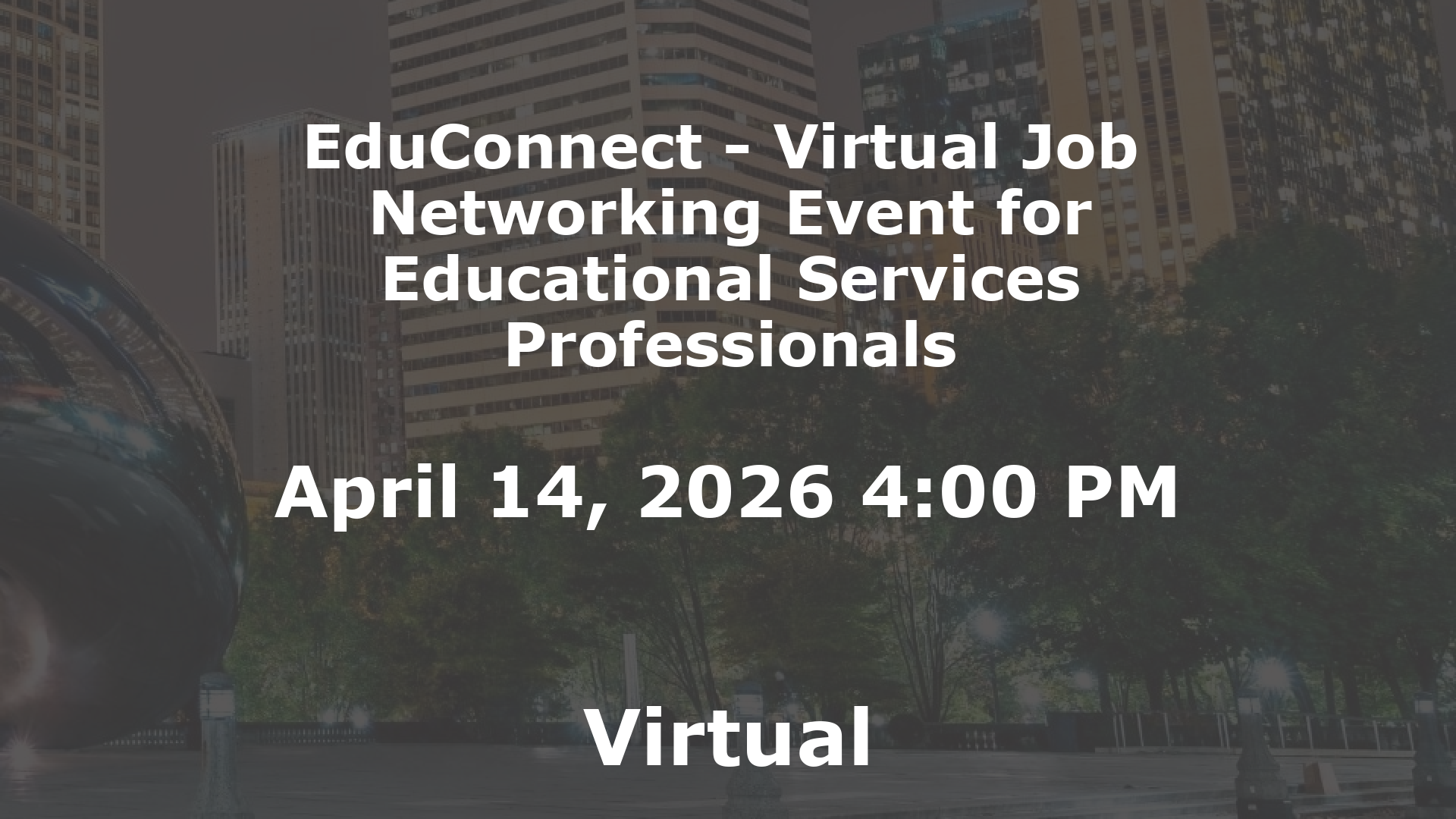 EduConnect - Virtual Job  Networking Event for Educational Services Professionals event image